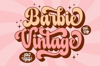 Barbie Vintage Fonts for Diy Party Invitations & Craft Projects